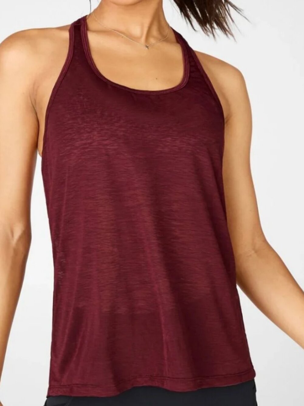 Fabletics Women's Ryan Logo Tank Burgundy Red Size Large/10